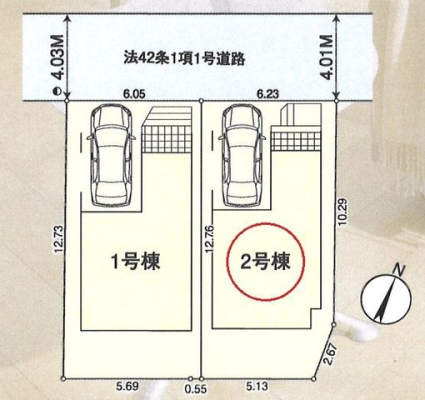 その他 【区画図】カースペース1台分。一戸建てが多く、長閑で閑静な住宅街。ゆったりと過ごしたい方にオススメな環境です！