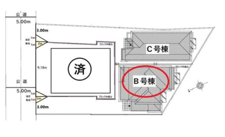 その他 【区画図】B号棟　カースペース2台