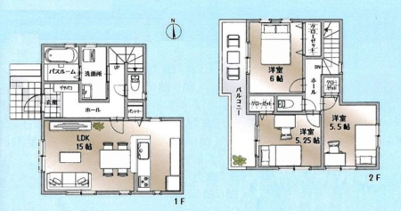  ■家族で過ごすリビングは、ゆったり過ごせる1５帖■カウンターキッチンから家族の顔が見えるので、素敵な家族時間をお過ごしいただけます