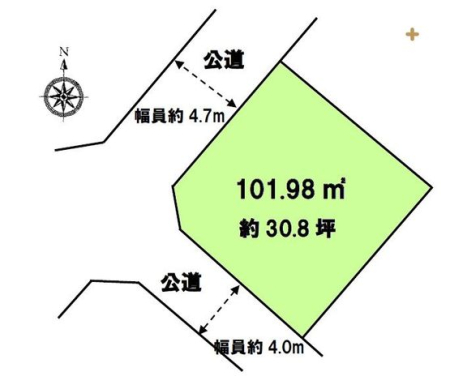 区画図 ■角地ですので、開放感あり■敷地約30.8坪～素敵なお庭も造れます～季節のお花でガーデニングも楽しめます