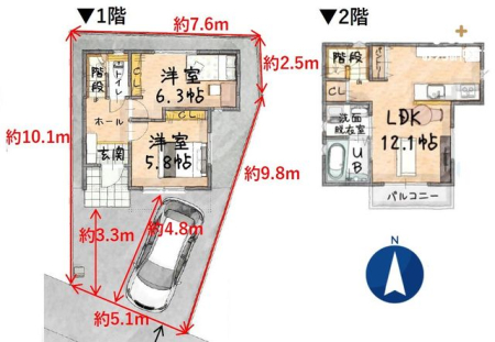  ■陽当たりのよい2階LDK■大型パントリーのある機能的なキッチン