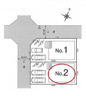 その他 【区画図】2号棟　カースペース2台