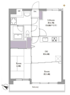  水回りを集約し家事動線に配慮した間取り。4.7帖の納戸付き。物置としても居住スペースとしてもご活用いただけます。高層階からの眺望は良好！