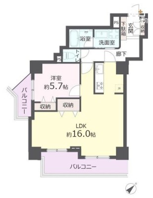  陽光をたっぷり取り込める南向きのお住まい。作業に集中できる独立型キッチン。2LDKのプランもあり（詳しくは担当までお問合せ下さい）