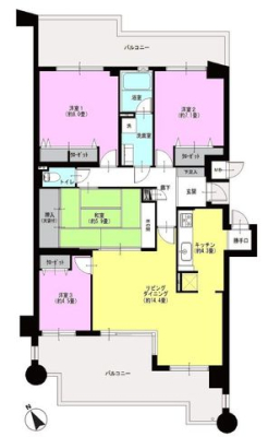  家族が集う14.4帖のLDK！隣接する和室を開けると広々空間～和室は来客時や子育てシーンなどに重宝！