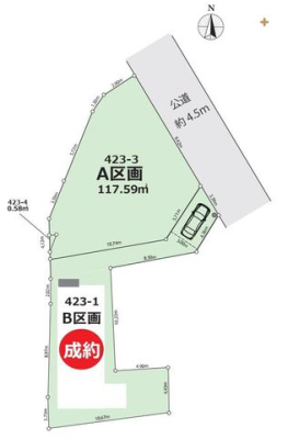 区画図 建築条件なしにつき、お好みのハウスメーカーで希望のマイホームを実現できます！