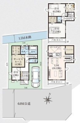  ■外からの視線が気にならない2階LDK■コミュニケーションが豊かになるリビングイン階段■南側６ｍ行動・北側は1.5ｍ水路～開放感ある立地！