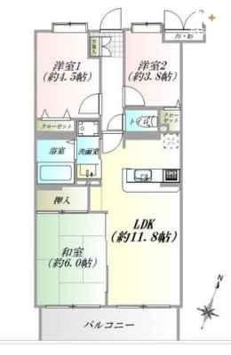  自然光がたっぷりと入る南向きのリビング。明るくてご家族みんなが喜ぶ使い勝手のよい間取りです。