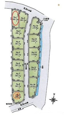 区画図 【建築条件付き売地】一戸建てが多く、長閑で閑静な住宅街。ゆったりと過ごしたい方にオススメな環境です！