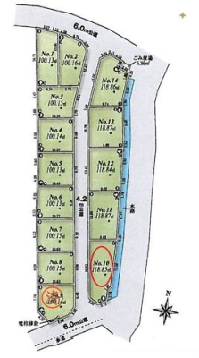区画図 【建築条件付き売地】一戸建てが多く、長閑で閑静な住宅街。ゆったりと過ごしたい方にオススメな環境です！