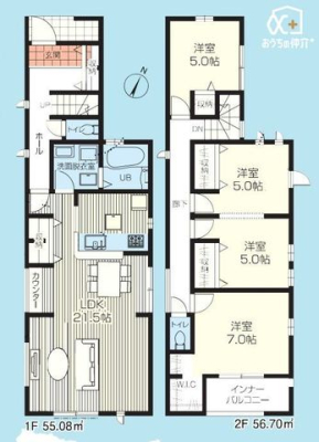  ■南向きの大きな窓からたっぷりと光が差し込む明るく広々とした２１帖超のLDK■お子様の成長に合わせて間取り変更可能な間取り！