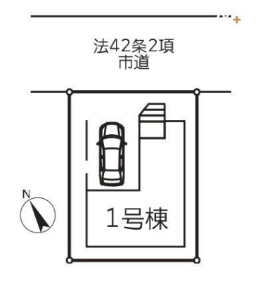 その他 【区画図】カースペース1台分。一戸建てが多く、長閑で閑静な住宅街。ゆったりと過ごしたい方にオススメな環境です！