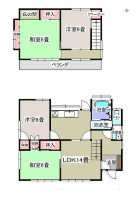  家族団らんの時を過ごす14帖のLDK。家族が自然と集まりたくなるような、ゆったりとくつろげる空間です。全居室6帖以上のゆとりのある間取り