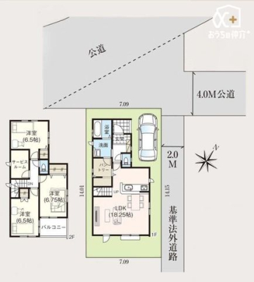 その他 【区画図】カースペース1台分。一戸建てが多く、長閑で閑静な住宅街。ゆったりと過ごしたい方にオススメな環境です！