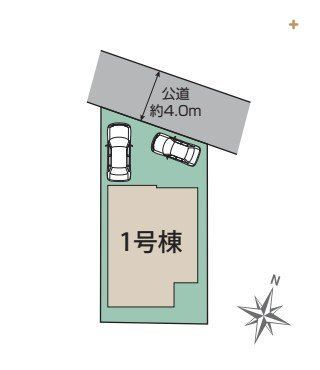  37.8坪のゆとりある敷地でカースペース2台分あり