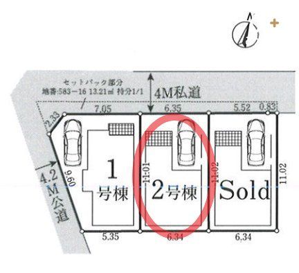 その他 【全体区画図】2号棟　ガレージ1台分