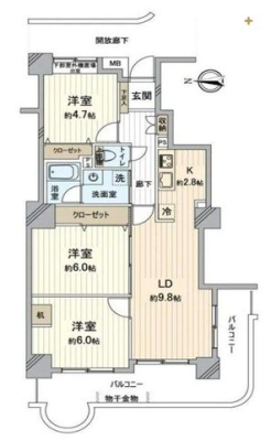  2025.4リフォーム完了！すぐに新生活が始められます！それぞれのプライベートも大切にできる3LDKの間取り。開放感のあるL字型のバルコニー。高層階からの眺望を是非一度実際にご覧ください！