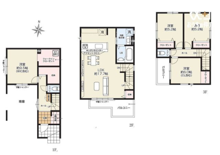  ■3階建て■リビングは陽差しのあふれる2階に