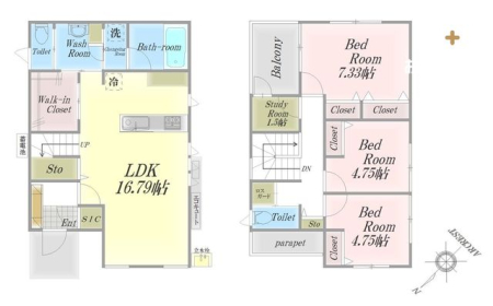  ～House Layout～使いやすい家具の配置や日々の導線をイメージした間取り。毎日の生活が豊かになる、そんな願いを込めた間取りです。