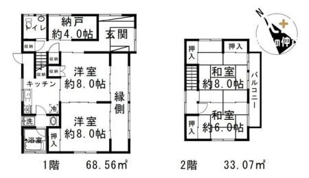  全居室6帖以上、4K＋Sの間取り。内・外装だけでなく、水回り設備にリフォーム履歴有。