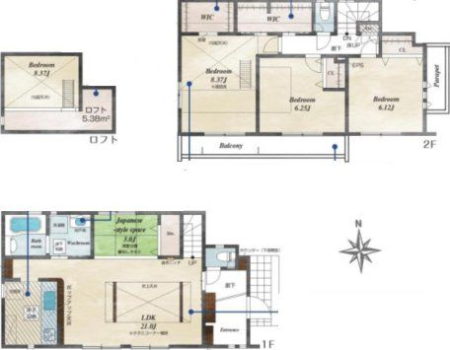  4LDK{WIC{pg[{tg{J[Xy[X2䕪