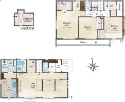  3LDK�{WIC�{2�[�ˁ{���������[�{�J�[�X�y�[�X2�䕪