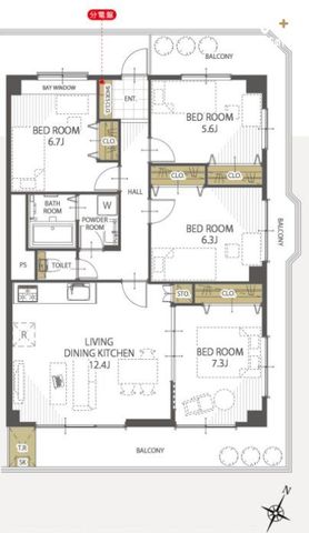  80m2���̍L�������������A��Ƃ肠��4LDK�B�Ƒ��݂�Ȃ��S�n�悭�߂�����A���S�̏Z��Ԃł��B