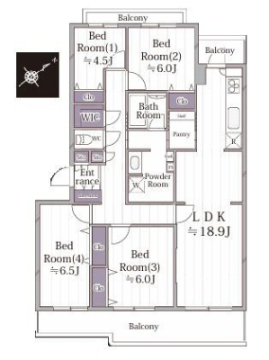  �L�����A���������A�Ë����Ȃ�99.44m2��4LDK�B�Ƒ����ꂼ��̃v���C�x�[�g��Ԃ��m�ۂł��܂��B