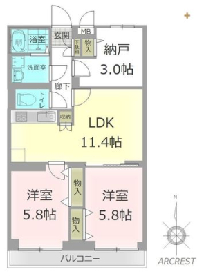  ���[�N�X�y�[�X����[�ɂ��g����[�˕t����2SLDK�B�����V�[���ɍ��킹�Ď��R�Ɏg����A�㎿�ȏZ�܂��B