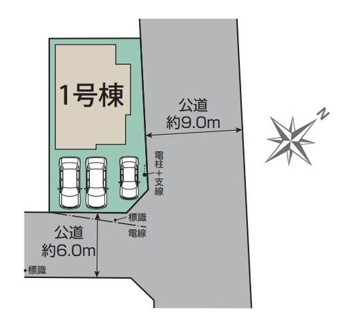 ���̑� �~�n�ʐ�141m2���E�O�ʓ��H6.0m�~9.0m�̊p�n�I