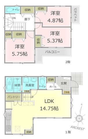  ������̖��邳�����������A�o�����X�̗ǂ�3LDK�̊Ԏ��B�e��������������m�ۂ��A���K�Ȑ����������ł���Z�܂��ł��B