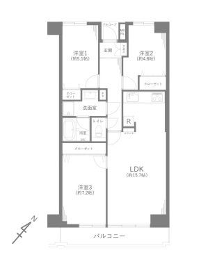  �쓌�����̖��邳�����������A�o�����X�̗ǂ�3LDK�̊Ԏ��B���t�H�[���ɂ�莺������V���A���K�ȕ�炵�������܂��B