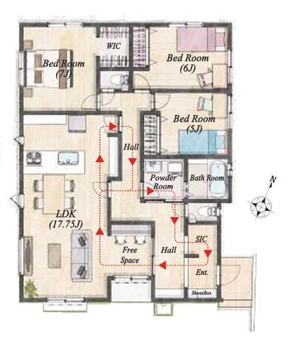  �K�i�̂Ȃ������t���A�ŉ�V�������̗p�����ړ������K�Ȋ󏭂ȕ����ł��B