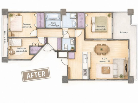  �`House Layout�`�S�����t���[�����O�ł��邱�ƂŁA�g�������g����܂��B���[�X�y�[�X��Ƌ�̔z�u�����R�ɁB�a�����s�v�ȕ��ɂ����߂̊Ԏ��ł��B