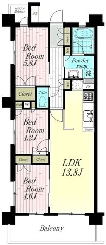  �RLDK�A���i4980���~�A��L�ʐ�64.02m2�A�p�����B�ʕ��A�̌��ɗD���L���ȋ��Z���B�Ђ΂胖�u�w�܂œk��11���Ƃ����ʋΒʊw�ɕ֗��ȕ����ł��B
