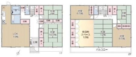  庭園ある大型6LDKの邸宅