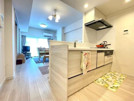 キッチン ～・～Kitchen～・～ご家族と会話の弾む対面システムキッチン。使い勝手の良い引出しタイプキッチンはカウンタータイプを採用。家事をしながらリビングが見渡せ、家族とコミュニケーションがとれます。