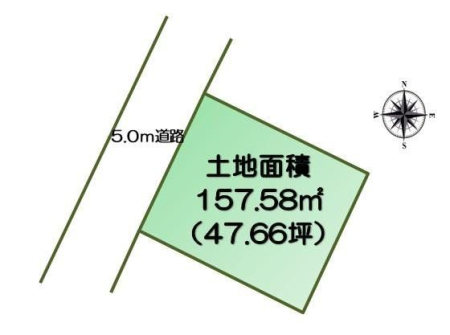 区画図 敷地47.66坪あり