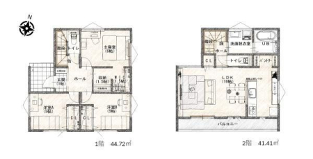 区画図 【参考プラン】16帖LDK＋3部屋プラン