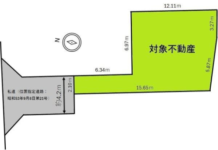 区画図 南側の空間が抜けた開放的な30坪の土地