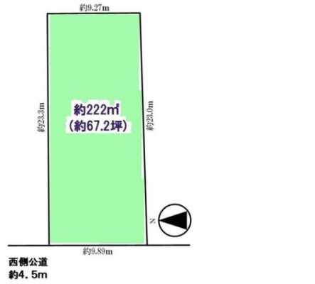区画図 ●敷地広々６７坪です