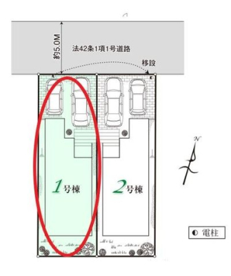 その他 【全体区画図】１号棟　カースペース2台