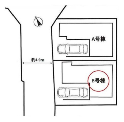 その他 【区画図】B号棟　カースペース1台