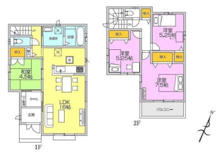  ～House Layout～リビングに続く和室を開けますと広々空間！使いやすい家具の配置や日々の導線をイメージした間取り。毎日の生活が豊かになる、そんな願いを込めた間取りです。