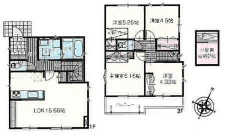  小屋根裏収納のあるお住まい