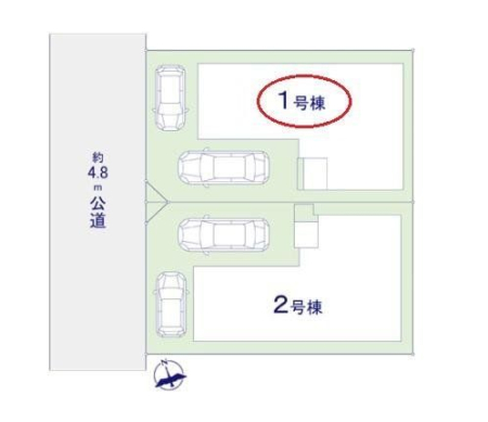 その他 【区画図】1号棟　カースペース2台