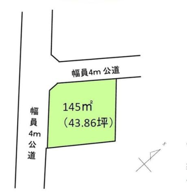 区画図 敷地43.86坪あり