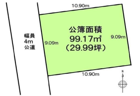 区画図 敷地29.99坪あり