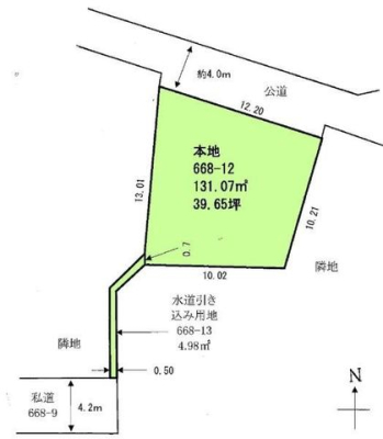 区画図 敷地39.65坪と広々