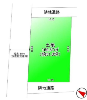 区画図 51.3坪と広々空間